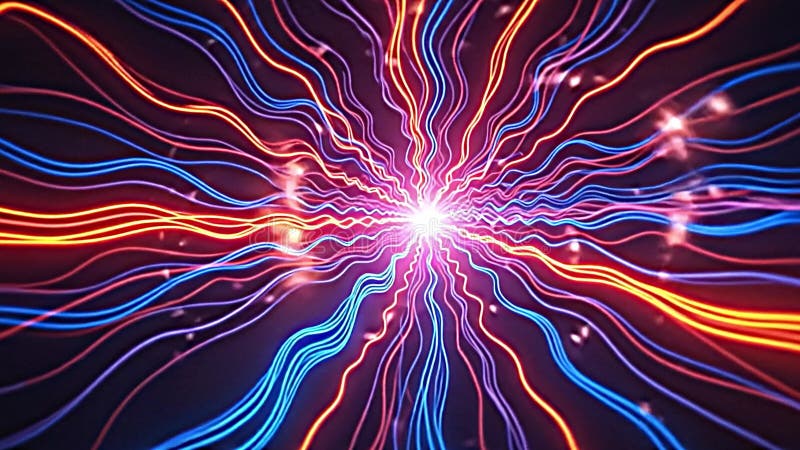 Motion Illusionen fließen von Starburst-Lichtstrahlen, die generative KI erzeugen vektor abbildung