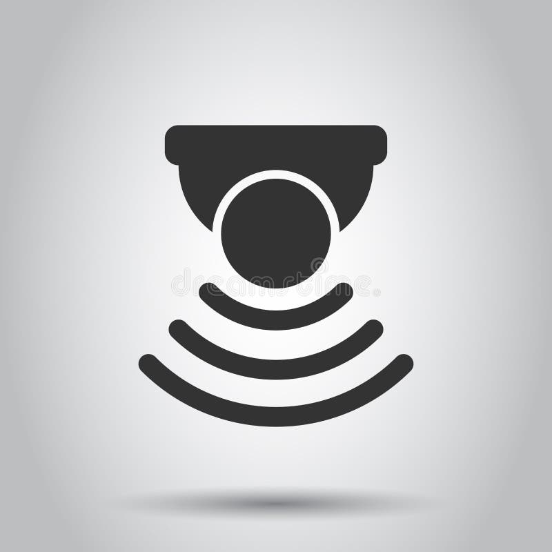 Motion Sensor Icon in Flat Style. Sensor Waves Vector Illustration on