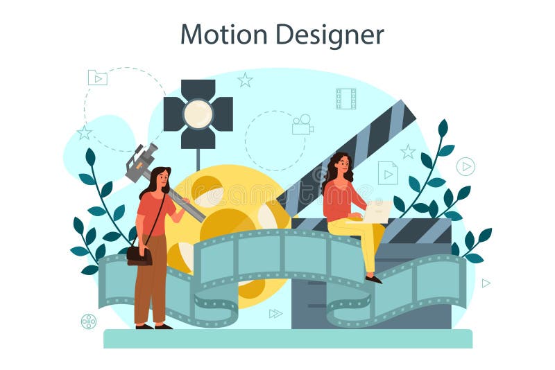 Motion or Video Designer. Artist Create Computer Animation Stock Vector -  Illustration of business, freelance: 191190906