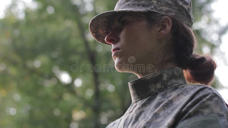 Motivated female soldier