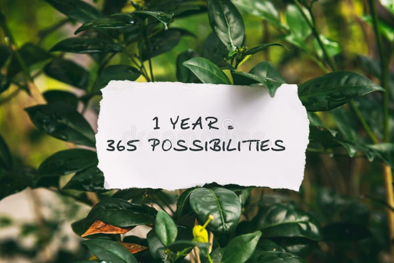 Inspirational Quotes - 1 Year = 365 Possibilities. Blurry Background Stock  Image - Image of motivational, background: 171142467