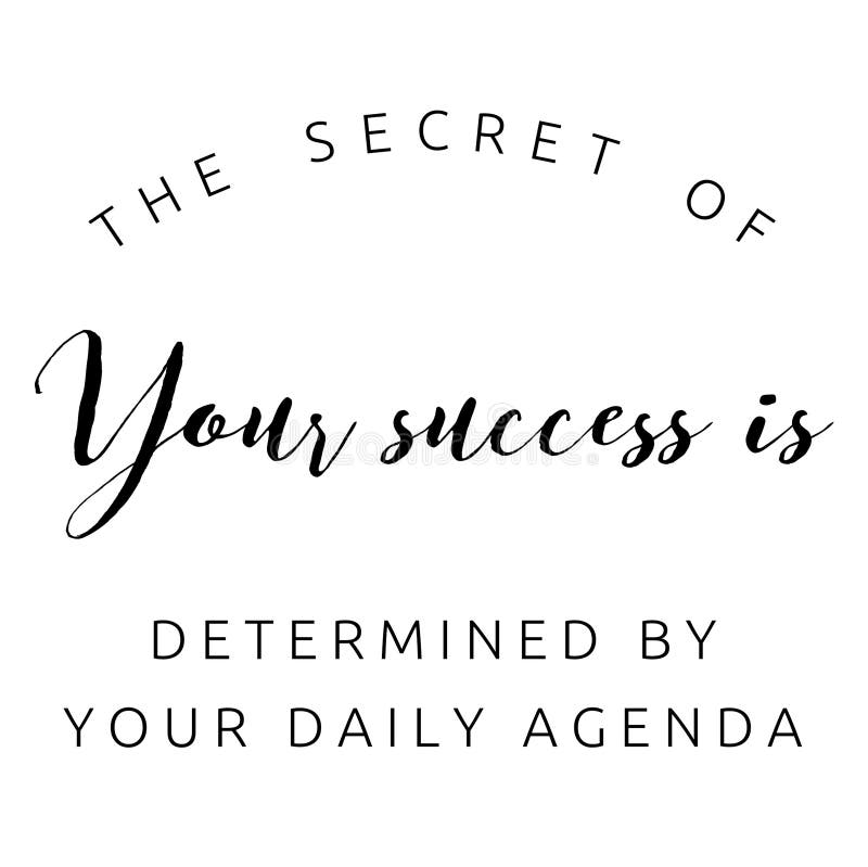 Motivation Quote Black Text in White Background Stock Illustration