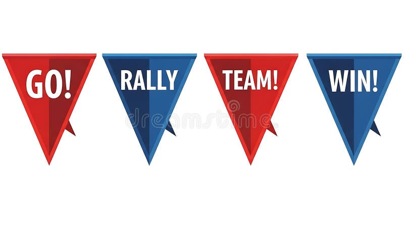 Motivational Pennant Flags with Inspirational Messages vector illustration