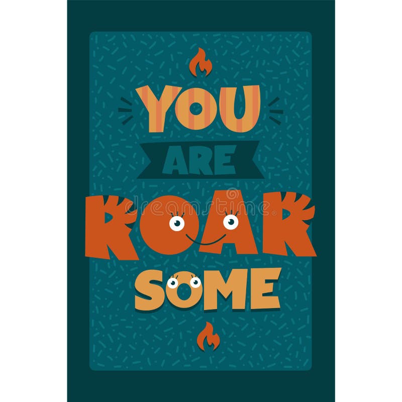 Rom you're Roarsome 14297834 Vector Art at Vecteezy