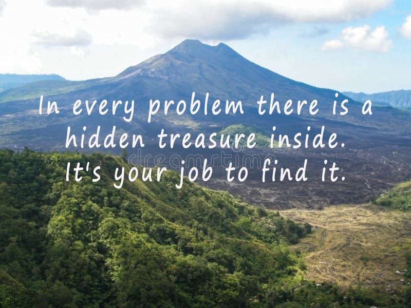 Motivational Quote on Blurred Image of Mountain Batur Kintamani Bali