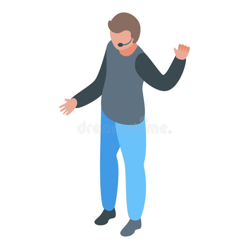 Motivational Speaker Speech Icon Isometric Vector. Seminar Conference