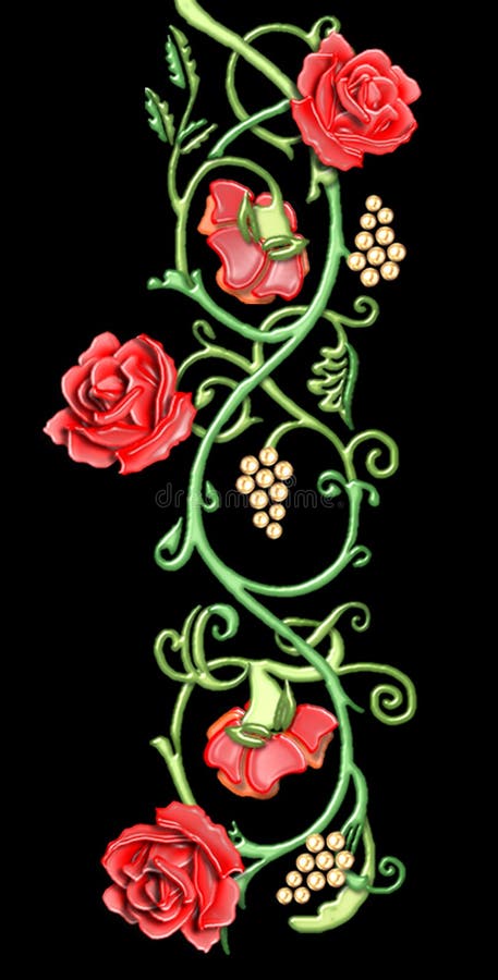 Motivo floreale dell'annata delle rose rosse