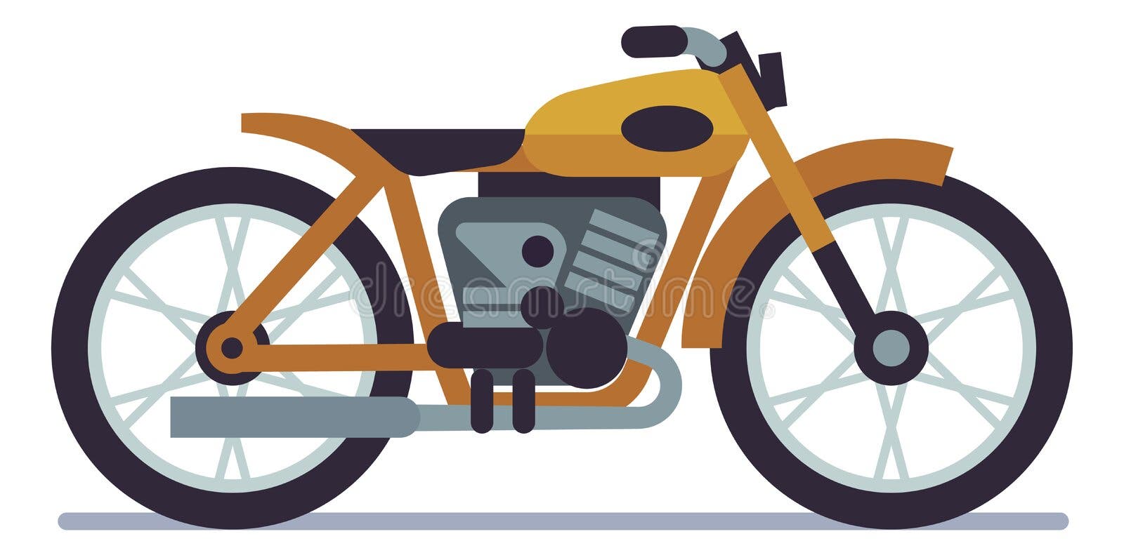 Vista Lateral Amarela. ícone De Moto De Desenho Animado Ilustração do Vetor  - Ilustração de bicicleta, estrada: 266890971