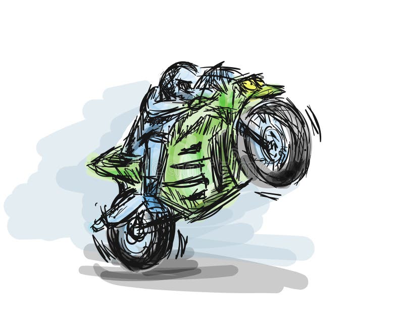 Desenho de ilustração vetorial desenhada à mão para moto de