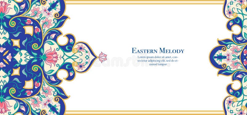 Moto etnico orientale, tradizionale ornamento musulmano