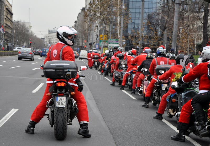 Moto Santa Claus fotografie stock libere da diritti