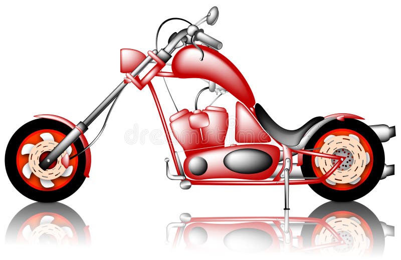 A chopper motorcycle illustration-design of the parked motorcycle. A chopper motorcycle illustration-design of the parked motorcycle