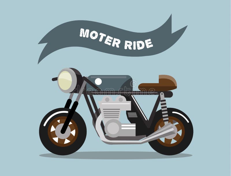 Motocicleta Da Velha Escola Com Rodas Grandes Bicicleta Do Motor Do Vintage  Elemento Liso Do Vetor Para O Cartaz Ou O Jogo Móvel Ilustração do Vetor -  Ilustração de promo, cartoon: 126008071