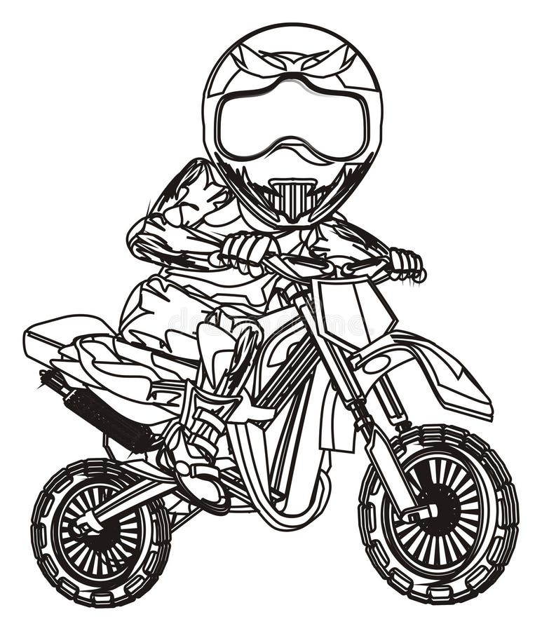 Desenho de Motocross para Colorir - Colorir.com