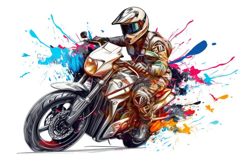 Moto esportiva desenho cartoon imagem conceitual veículo
