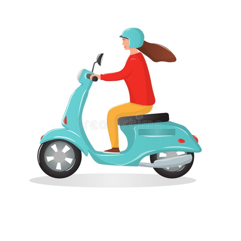 Desenhos animados de scooter de moto rosa