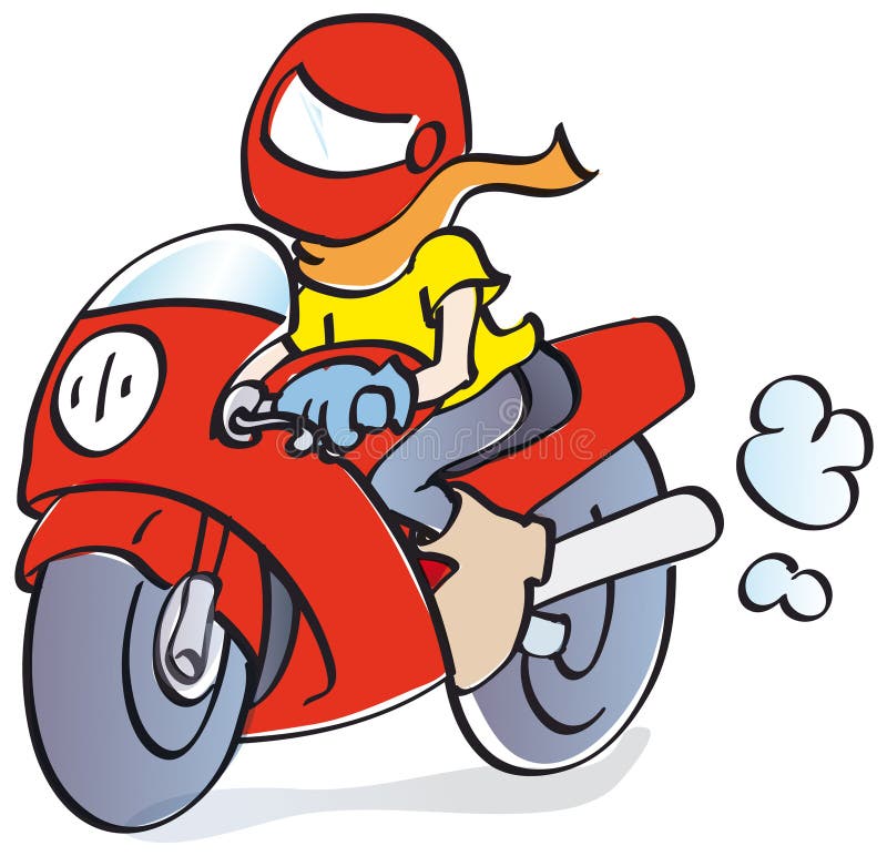 Desenho Animado De Motociclista, Isolado Em Fundo Branco Ilustração do  Vetor - Ilustração de isolado, homem: 228533685