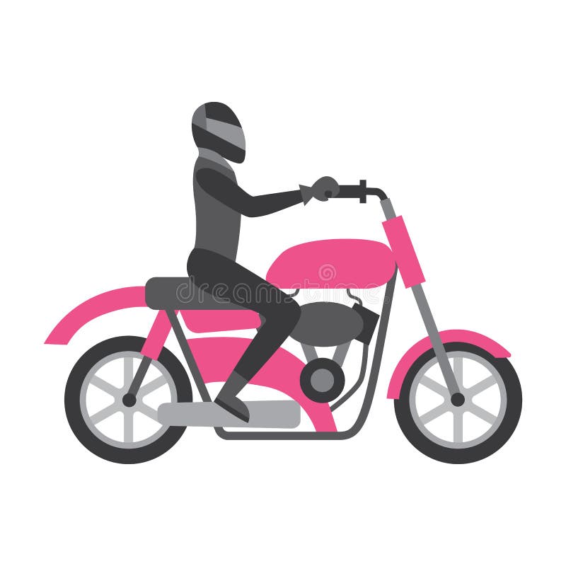 Casco Moto Rosa Con Visera Cerrada Aislada Sobre Fondo Blanco Ilustración  de stock de ©artavet #379744190