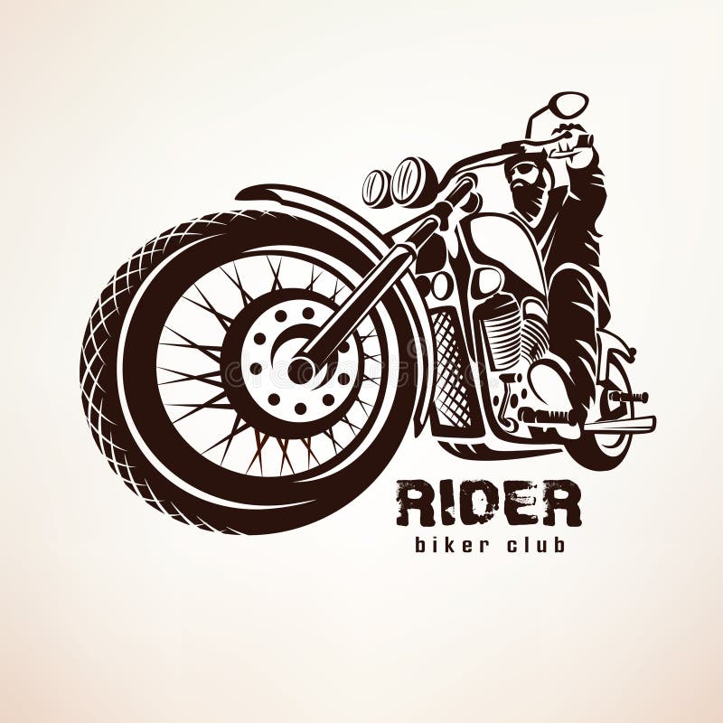 Motorbiker estilizado ilustração stock. Ilustração de motocicleta
