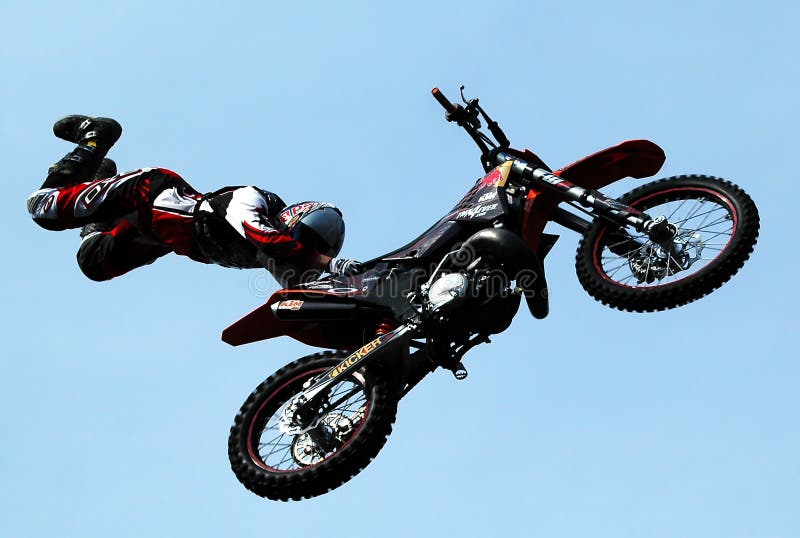 The spectacular jumps of the daredevils bikers of freestyle. International Freestyle Motocross 2009 Exhibition Tour 31.05.2009.Belgrade,Serbia. The spectacular jumps of the daredevils bikers of freestyle. International Freestyle Motocross 2009 Exhibition Tour 31.05.2009.Belgrade,Serbia