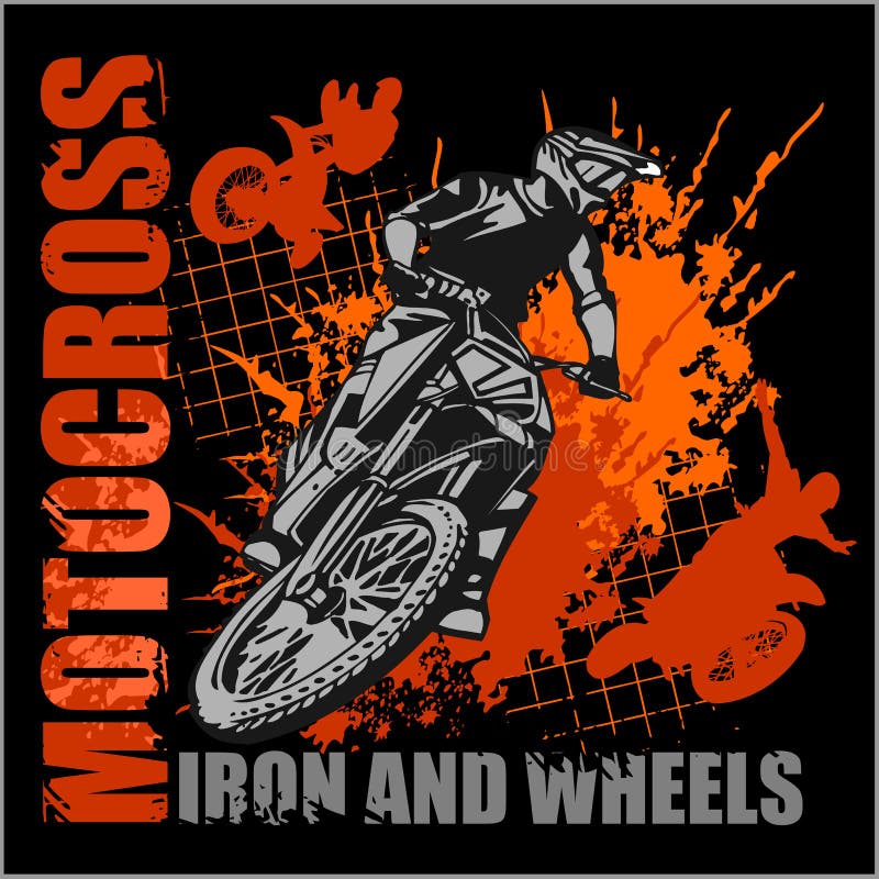 motocross rider on back wheel Poster