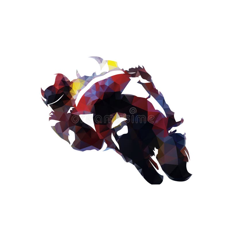 Motocyclette emballant, illustration polygonale de vecteur illustration libre de droits Motocyclette emballant, illustration polygonale de vecteur illustration libre de droits