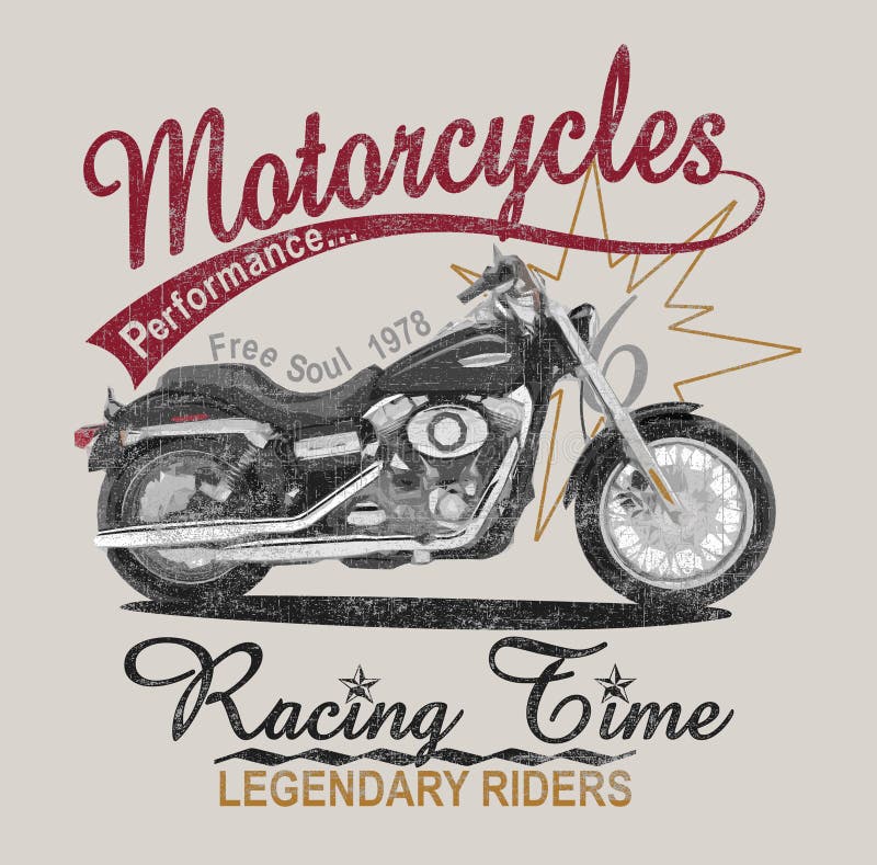 Motocyklu graficzny druk, plakatowy druk royalty ilustracja Motocyklu graficzny druk, plakatowy druk royalty ilustracja