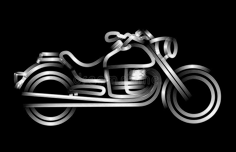 Motor Bike icon vector line art design. stock illustration