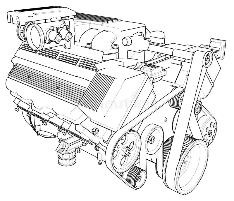 Motor De Combustão Interna O Motor Do Desenho Da Máquina Na Seção,  Ilustrando a Estrutura Interna - Ilustração do Vetor - Ilustração de  transporte, técnico: 112905199