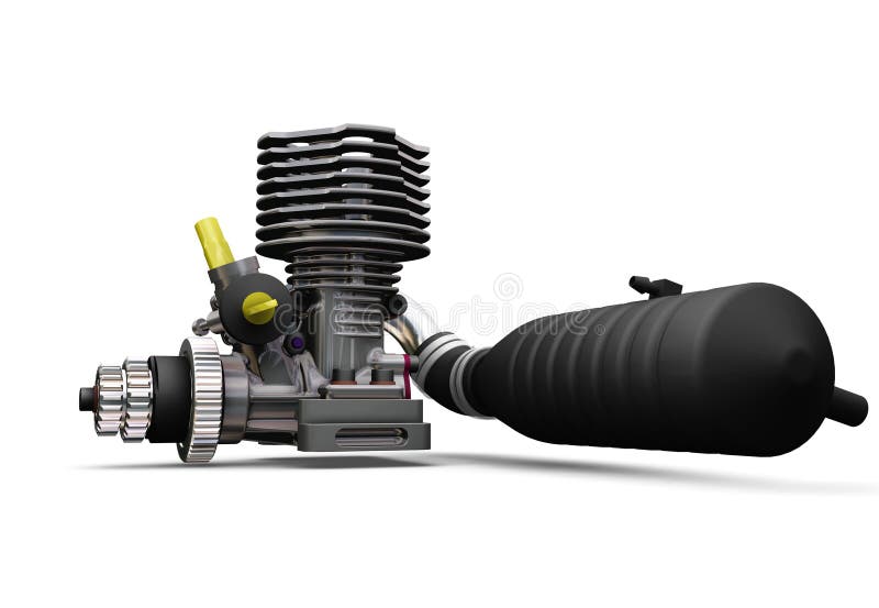 3D render of a car engine. 3D render of a car engine