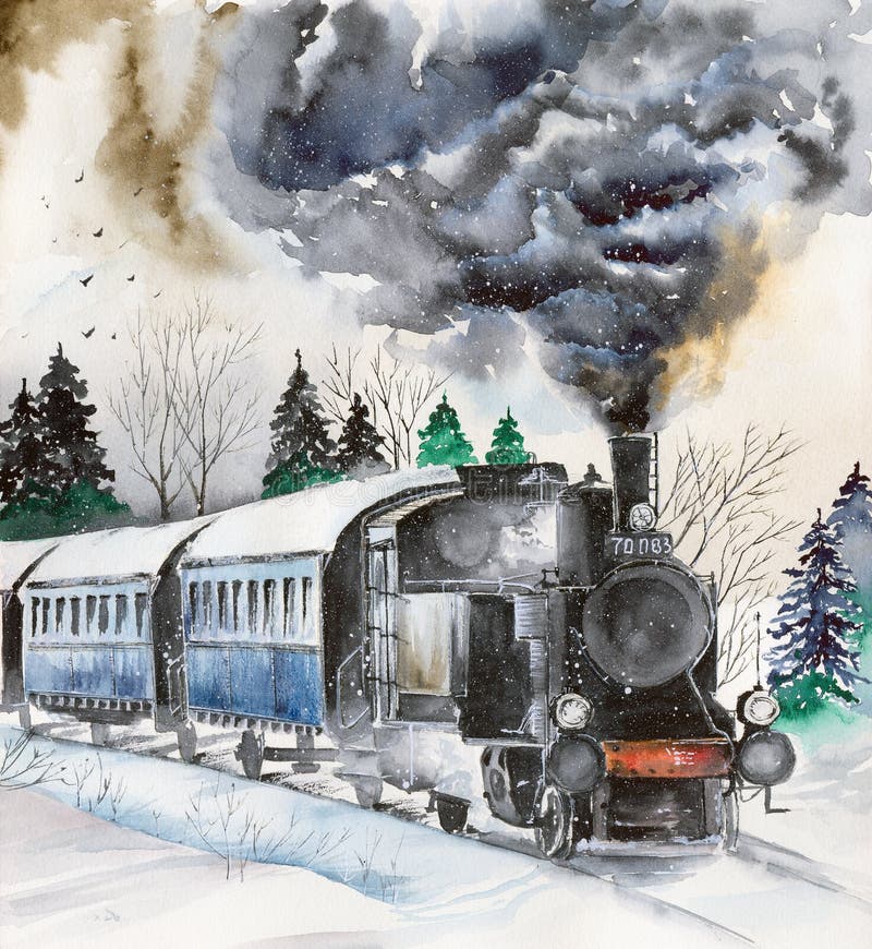 Motor de vapor acuÃ¡tico en el ferrocarril nevado