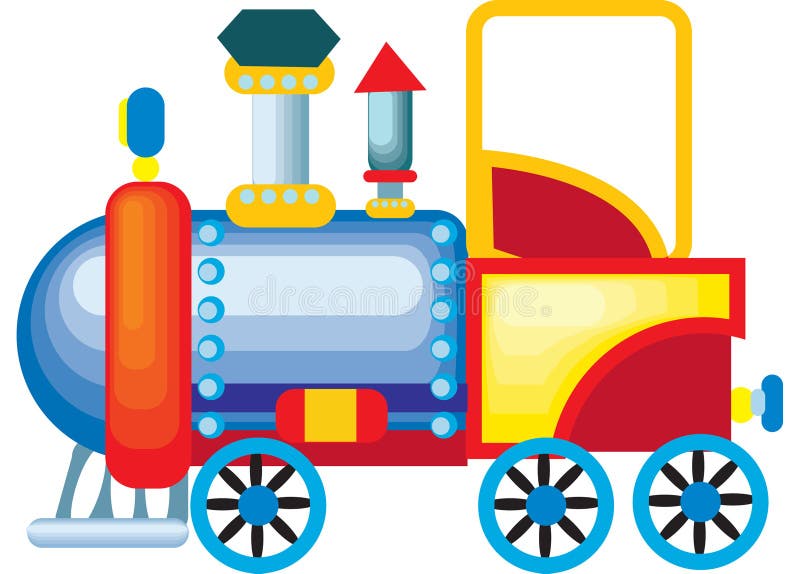 A colorful vector illustration of a toy train engine. A colorful vector illustration of a toy train engine