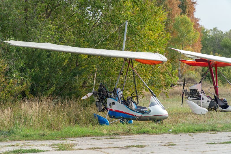 Motor Hang Gliders are Parked Near Trees Stock Image Image of sunshine, hobby 240832925