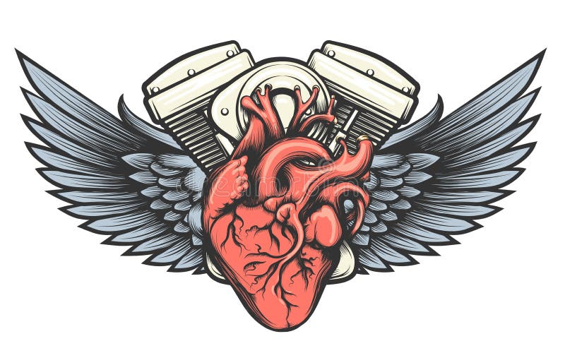 Real Heart heart Tattoo tattoo Ideas Reciprocating engine realistic  abziehtattoo piston Tattoo motorcycle Accessories decal  Anyrgb