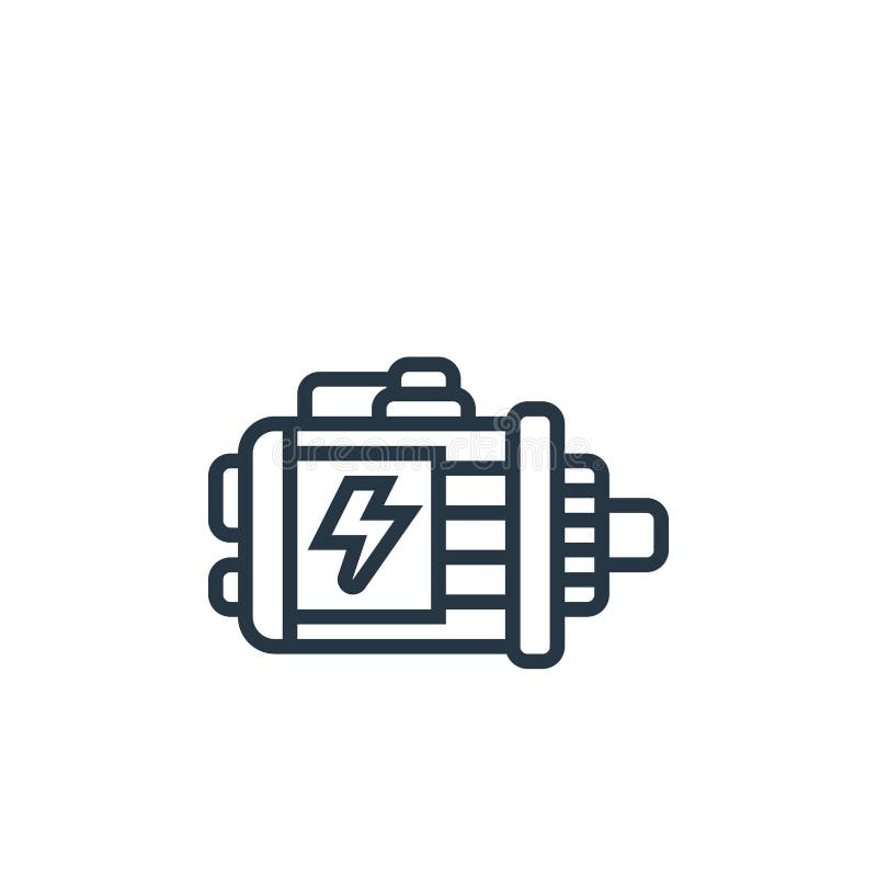 Motor Icon Vector from Electric Vehicle Concept. Thin Line Illustration