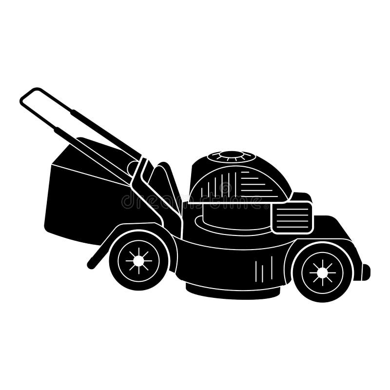 Motor lawn mower icon, simple style vector illustration Motor lawn mower icon, simple style vector illustration