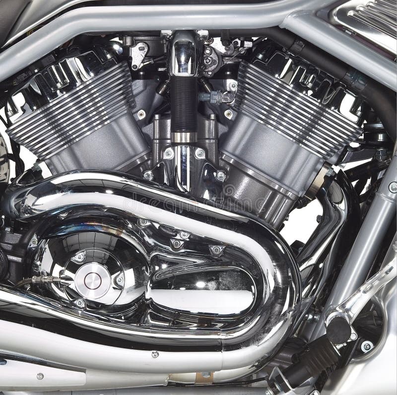 Motor of a motorbike stock image. Image of chrome, tube 25915387