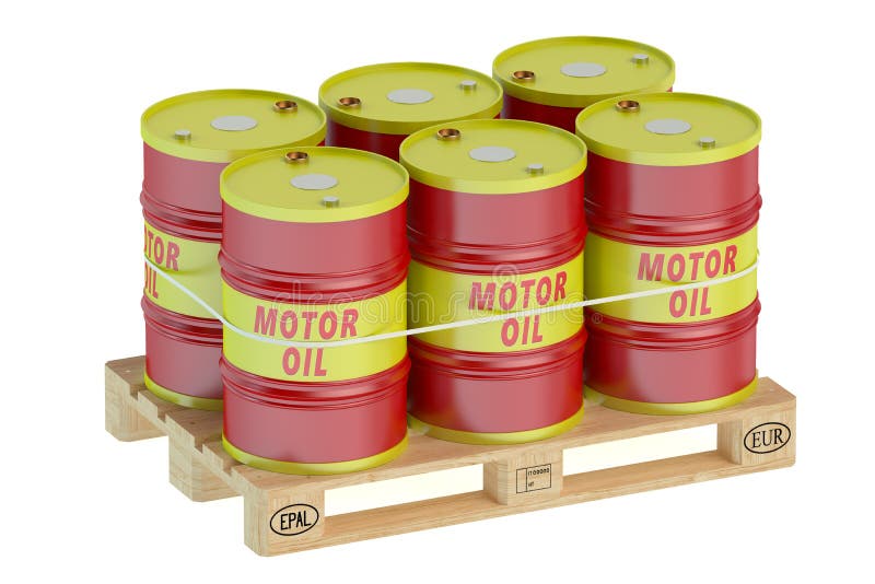 Motor Oil Barrels on Pallet Stock Illustration Illustration of petrol