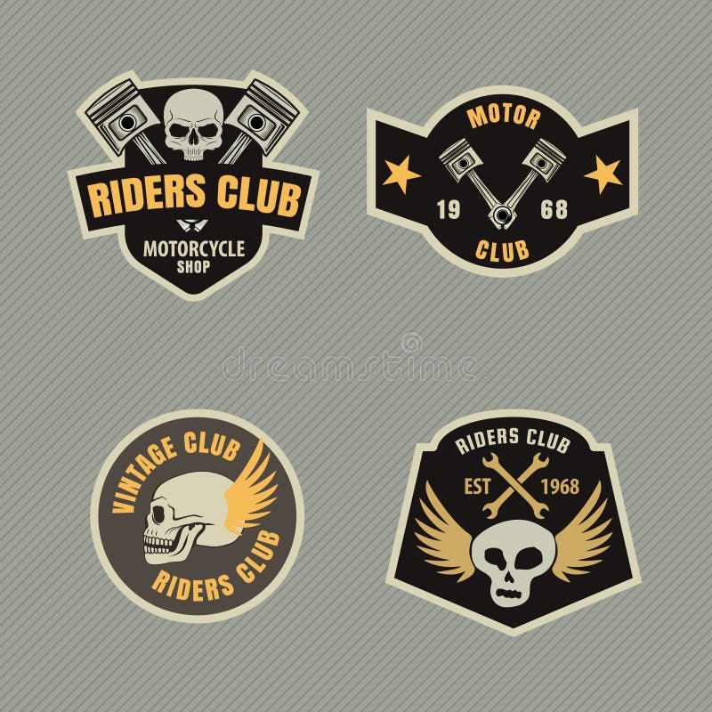 Motor Racing Emblem Set,sticker,arms,vector Illustration Stock Vector