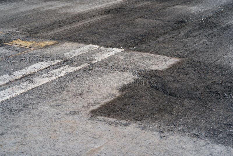 Motor Road during Preparatory Work and Partial Removal of Top Layer for Laying New Asphalt Stock