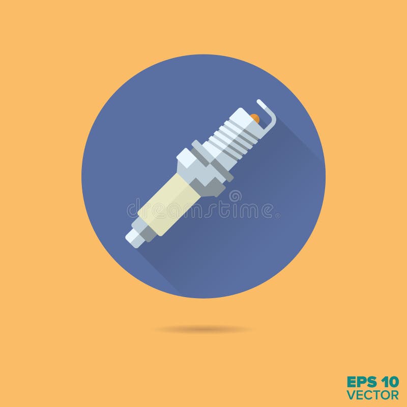 Spark plug flat design vector icon stock illustration Spark plug flat design vector icon stock illustration