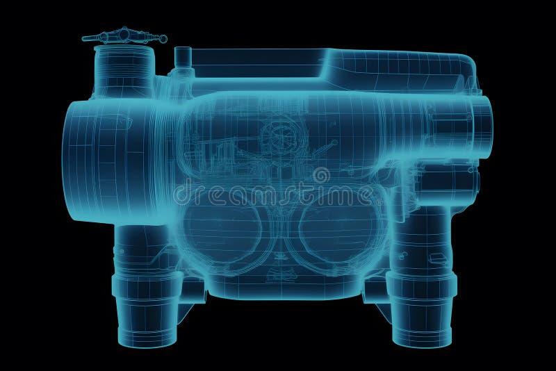 Motor visualization digital. Neural network royalty free stock photo.