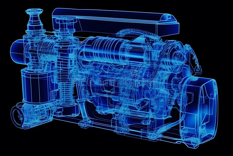 Motor visualization digital. Neural network stock images.