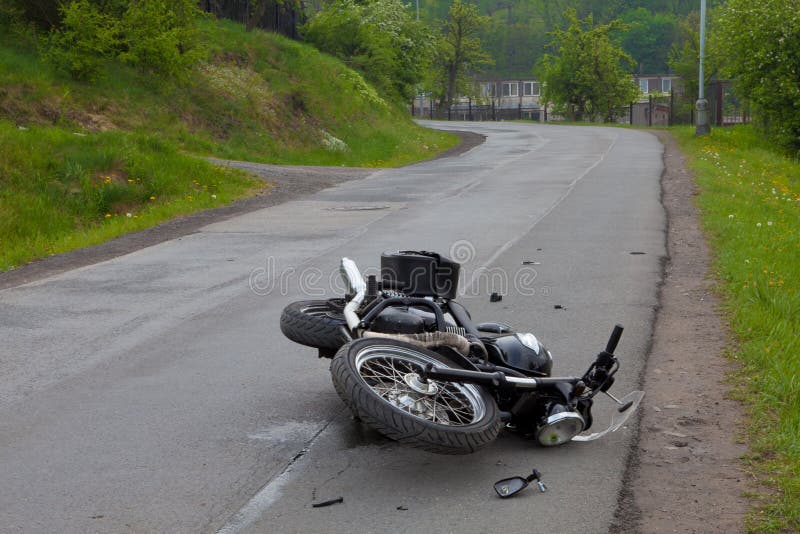 Motorbike accident on the open road