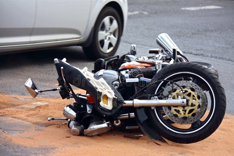 Motorbike accident on the city street