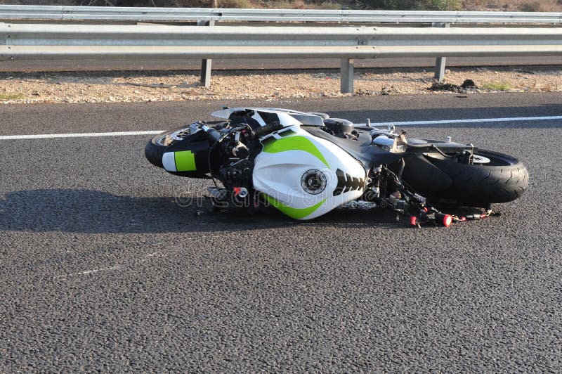 Motorbike accident on a main highway. Motorbike accident on a main highway