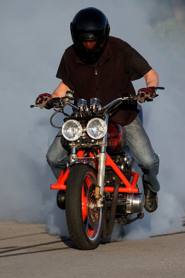 Motorbike Smoking Tire stock image. Image of driver, drive 11718967