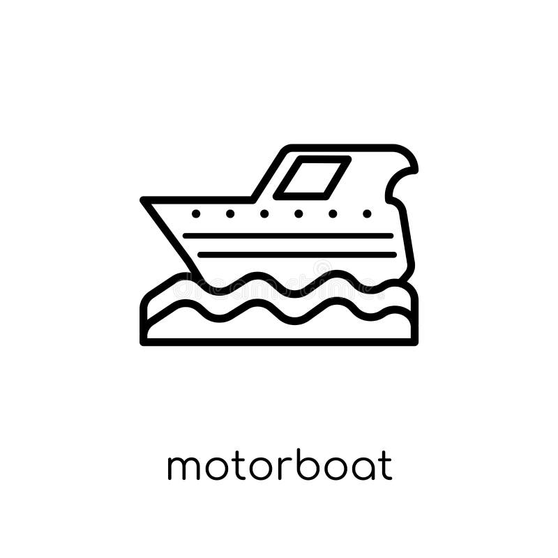 motorboat icon. Trendy modern flat linear vector motorboat icon royalty free illustration motorboat icon. Trendy modern flat linear vector motorboat icon royalty free illustration
