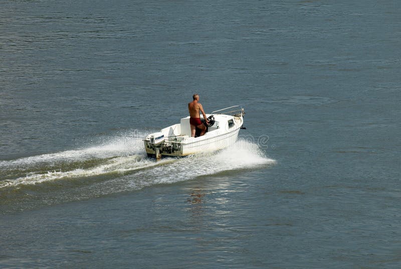 Motorboat on the river