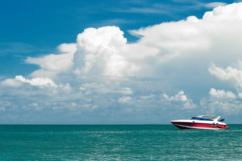 Motorboat in the sea royalty free stock photography